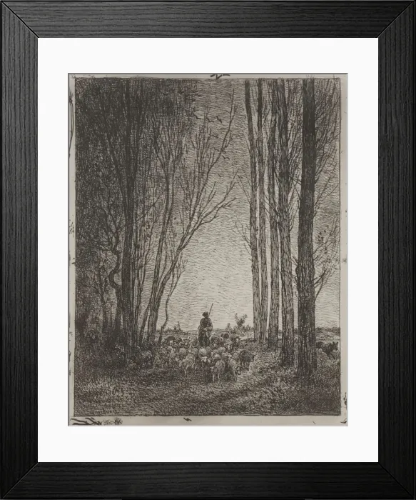 Framed Print : Gathering in the Flock, original impression 1862, printed in 1921