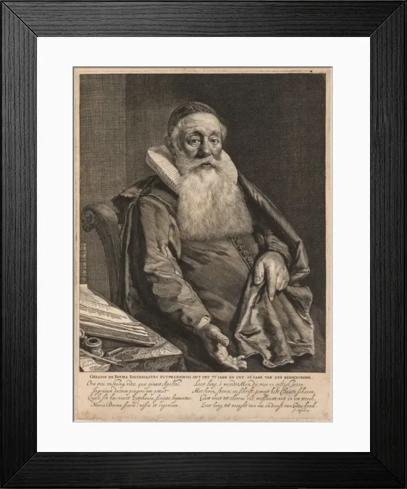Framed Print : Gellius de Bouma, Minister of the Gospel at Zutphen. Creator: Cornelis de Visscher (Dutch Framed Print : Gellius de Bouma, Minister of the Gospel at Zutphen. Creator: Cornelis de Visscher (Dutch