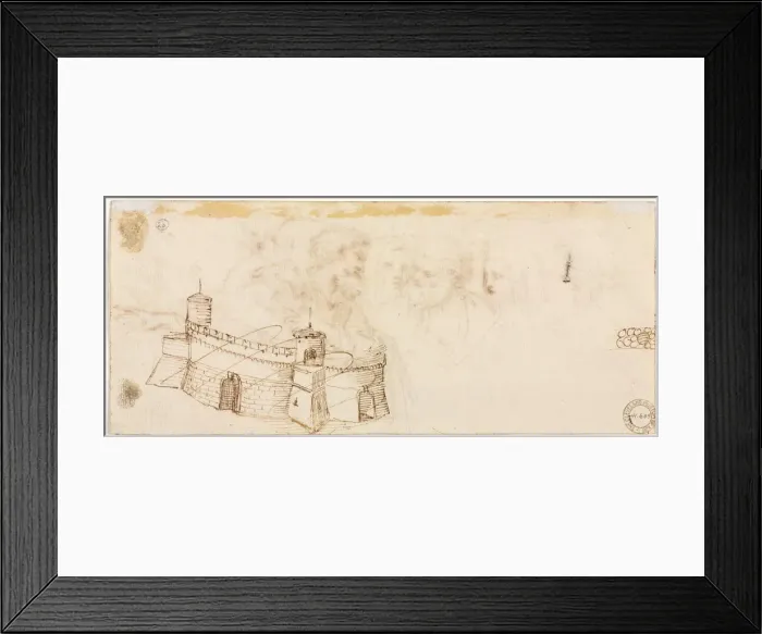 Framed Print : Crenelated Fortress (verso), 2nd half 1500s. Creator: Agostino Carracci (Italian, 1557-1602) Framed Print : Crenelated Fortress (verso), 2nd half 1500s. Creator: Agostino Carracci (Italian, 1557-1602)