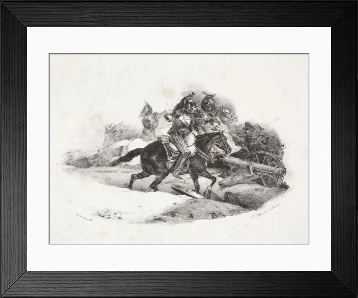 Framed Print : Cuirassiers chargeant une batterie dartillerie. Creator: Theodore Gericault (French Framed Print : Cuirassiers chargeant une batterie dartillerie. Creator: Theodore Gericault (French