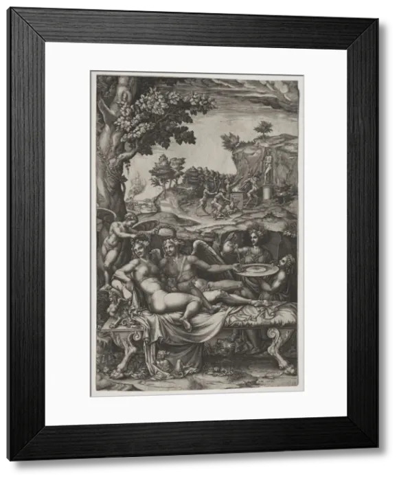 Framed Print : Cupid and Psyche, 1574. Creator: Giorgio Ghisi (Italian, 1520-1582) Framed Print : Cupid and Psyche, 1574. Creator: Giorgio Ghisi (Italian, 1520-1582)
