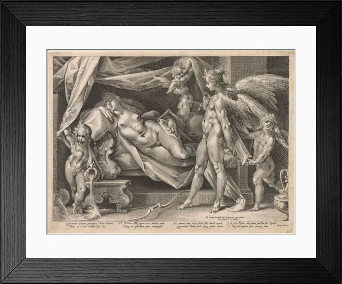 Framed Print : Cupid and Psyche, c. 1600. Creator: Jan Muller (Dutch, 1571-1628) Framed Print : Cupid and Psyche, c. 1600. Creator: Jan Muller (Dutch, 1571-1628)