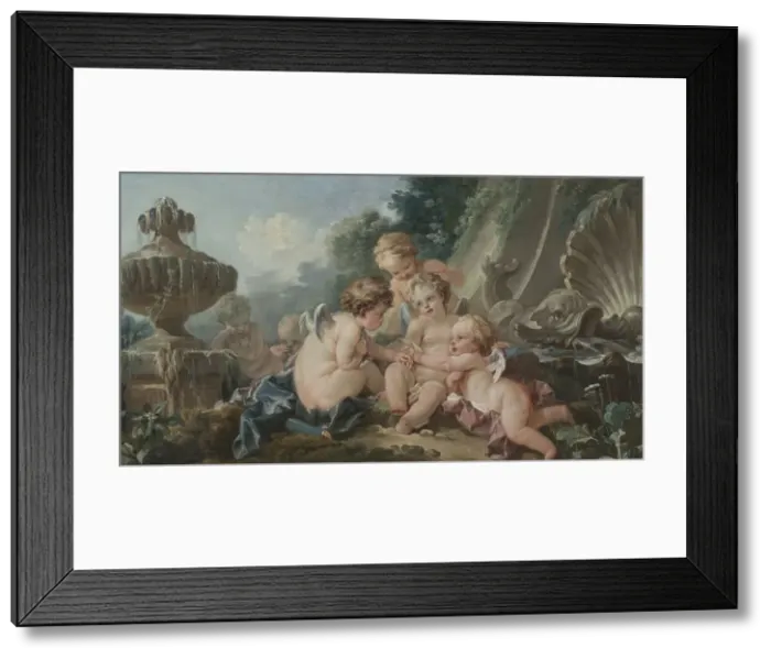 Framed Print : Cupids in Conspiracy, 1740s. Creator: Francois Boucher (French, 1703-1770) Framed Print : Cupids in Conspiracy, 1740s. Creator: Francois Boucher (French, 1703-1770)