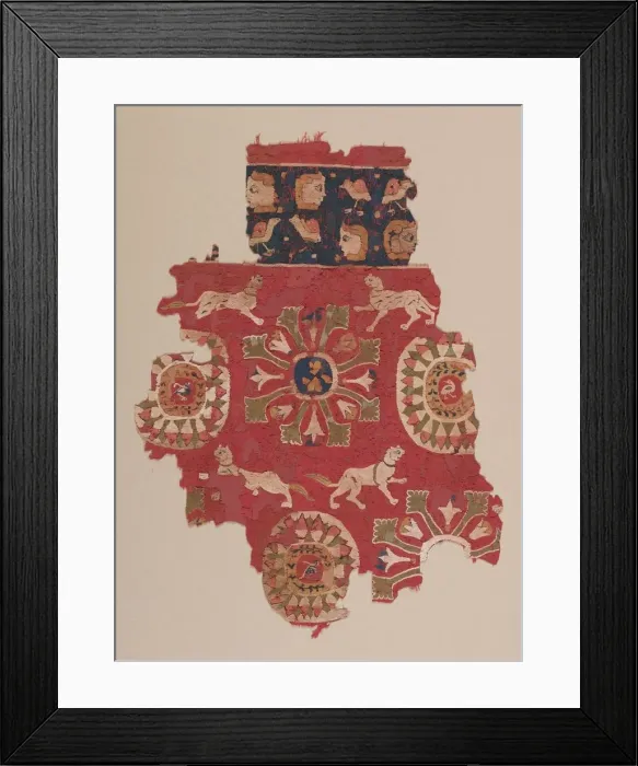 Framed Print : Curtain Fragment with Panthers, 500s. Creator: Unknown Framed Print : Curtain Fragment with Panthers, 500s. Creator: Unknown