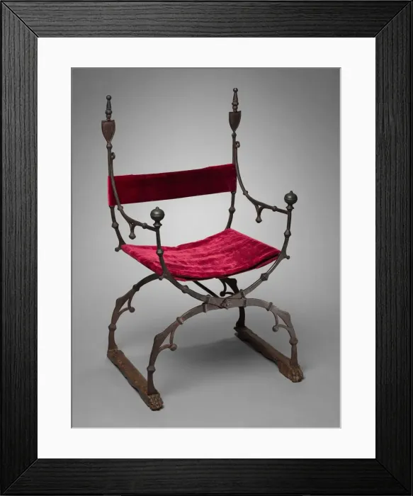 Framed Print : Curule (Folding) Chair, c. 1450-1500. Creator: Unknown Framed Print : Curule (Folding) Chair, c. 1450-1500. Creator: Unknown