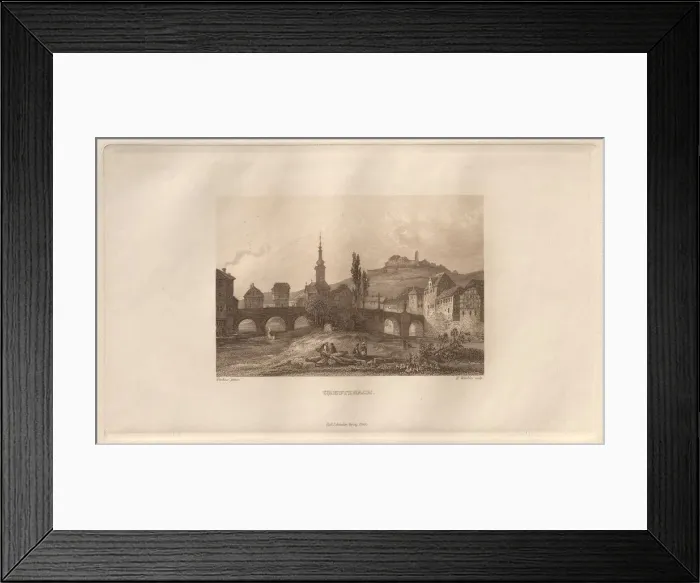Framed Print : Das Malerische und Romantische Rheinland: Creutznach, 1928. Creator: Henry Winkles (British Framed Print : Das Malerische und Romantische Rheinland: Creutznach, 1928. Creator: Henry Winkles (British