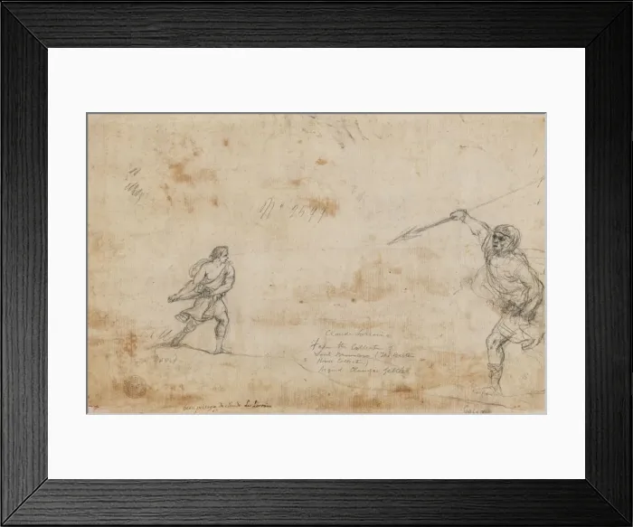 Framed Print : David and Goliath (verso), c. 1645. Creator: Claude Lorrain (French, 1604-1682) Framed Print : David and Goliath (verso), c. 1645. Creator: Claude Lorrain (French, 1604-1682)