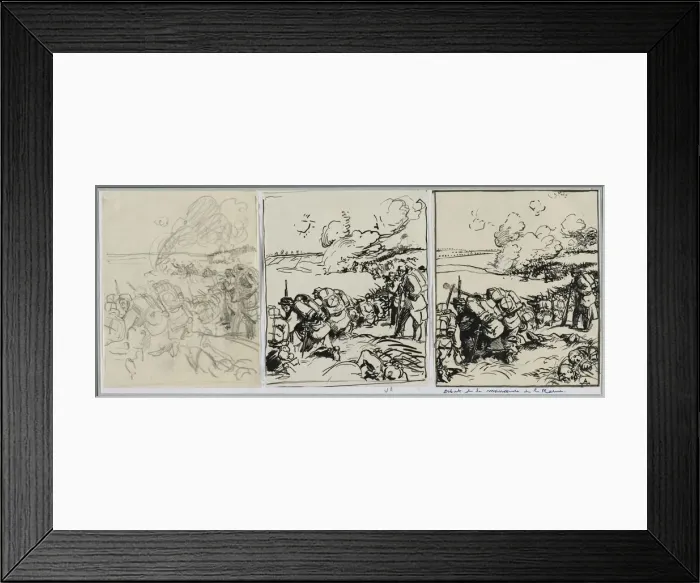 Framed Print : Debut de la manoeuvre de la Marne, 1914. Creator: Auguste Louis Lepere (French Framed Print : Debut de la manoeuvre de la Marne, 1914. Creator: Auguste Louis Lepere (French