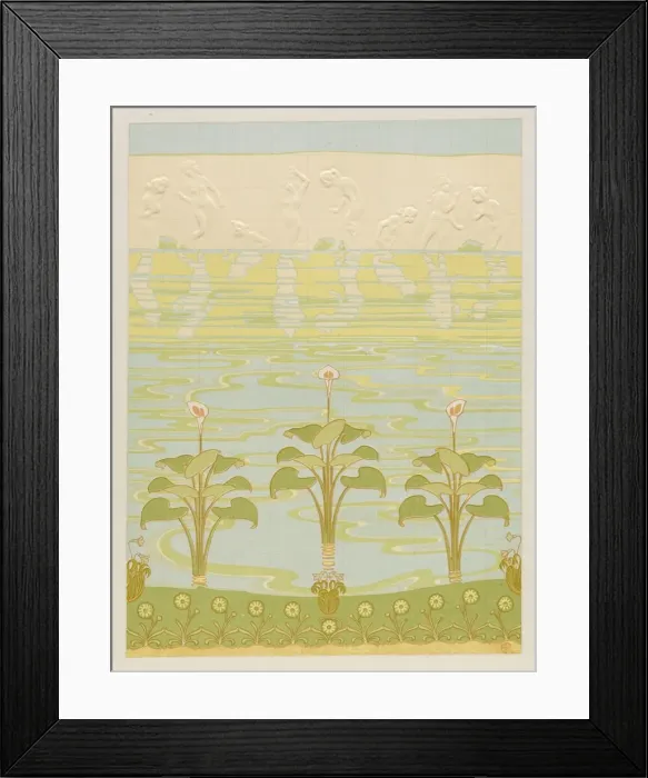 Framed Print : Decoration in Enameled Tiles for Bathroom, 1898. Creator: Felix Albert Anthyme Aubert (French Framed Print : Decoration in Enameled Tiles for Bathroom, 1898. Creator: Felix Albert Anthyme Aubert (French