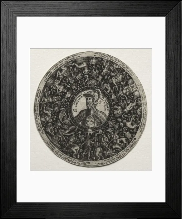 Framed Print : Design for a dish with medallions, c. 1558. Creator: Theodor de Bry (Flemish, 1528-1598) Framed Print : Design for a dish with medallions, c. 1558. Creator: Theodor de Bry (Flemish, 1528-1598)