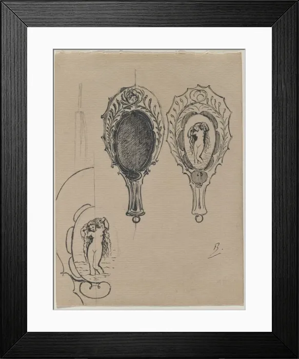 Framed Print : Design for a Hand Mirror, c. 1900-1902. Creator: Felix Bracquemond (French, 1833-1914) Framed Print : Design for a Hand Mirror, c. 1900-1902. Creator: Felix Bracquemond (French, 1833-1914)