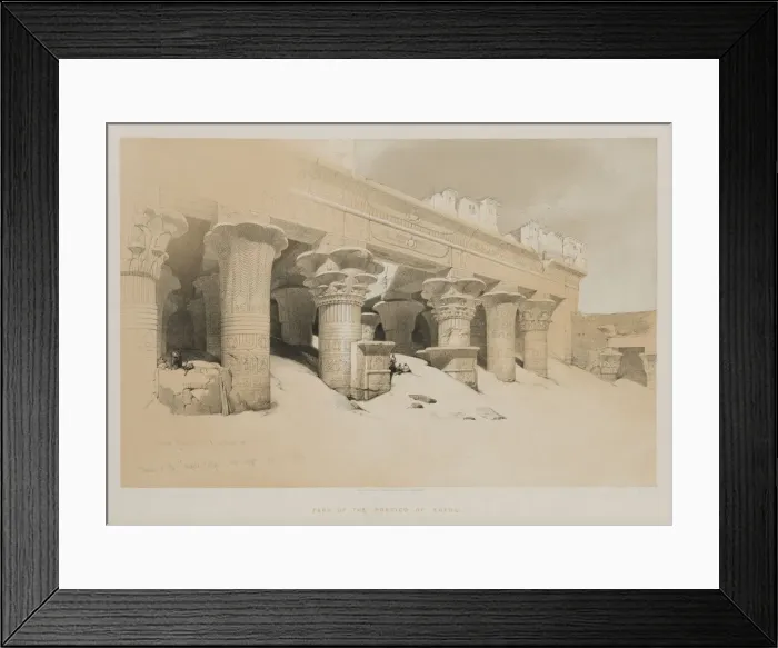 Framed Print : Egypt and Nubia Volume I: Portico of the Temple Edfou, Upper Egypt, 1846. Creator Framed Print : Egypt and Nubia Volume I: Portico of the Temple Edfou, Upper Egypt, 1846. Creator