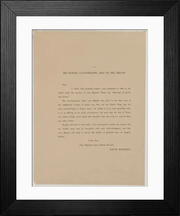 Framed Print : Egypt and Nubia, Volume I: Dedication Page, 1846. Creator: Louis Haghe (British, 1806-1885); F Framed Print : Egypt and Nubia, Volume I: Dedication Page, 1846. Creator: Louis Haghe (British, 1806-1885); F