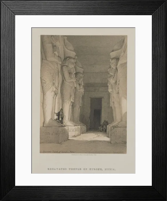 Framed Print : Egypt and Nubia, Volume I: Excavated Temple of Gyrshe, Nubia, 1846. Creator: Louis Haghe (British Framed Print : Egypt and Nubia, Volume I: Excavated Temple of Gyrshe, Nubia, 1846. Creator: Louis Haghe (British