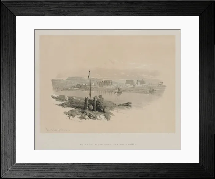 Framed Print : Egypt and Nubia, Volume I: Ruins of Luxor from the South-West, 1846. Creator: Louis Haghe (British Framed Print : Egypt and Nubia, Volume I: Ruins of Luxor from the South-West, 1846. Creator: Louis Haghe (British
