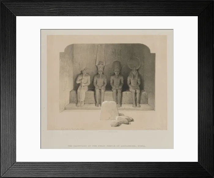 Framed Print : Egypt and Nubia, Volume I: Sanctuary of the Temple of Aboo-Simbel, Nubia, 1846. Creator Framed Print : Egypt and Nubia, Volume I: Sanctuary of the Temple of Aboo-Simbel, Nubia, 1846. Creator