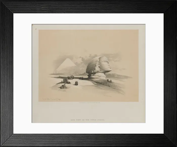 Framed Print : Egypt and Nubia, Volume I: The Great Sphinx, Pyramids of Gezeeh, 1846. Creator: Louis Haghe Framed Print : Egypt and Nubia, Volume I: The Great Sphinx, Pyramids of Gezeeh, 1846. Creator: Louis Haghe