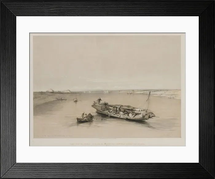 Framed Print : Egypt and Nubia, Volume I: View on the Nile Looking Towards the Pyramids of Dashour and Saccara Framed Print : Egypt and Nubia, Volume I: View on the Nile Looking Towards the Pyramids of Dashour and Saccara