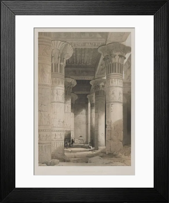 Framed Print : Egypt and Nubia, Volume I: View Under the Grand Portico of the Temple, Philae, 1846 Framed Print : Egypt and Nubia, Volume I: View Under the Grand Portico of the Temple, Philae, 1846