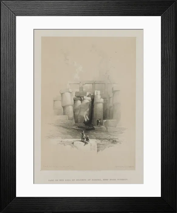 Framed Print : Egypt and Nubia, Volume II: Part of the Hall of Columns at Karnak, Thebes, 1847. Creator Framed Print : Egypt and Nubia, Volume II: Part of the Hall of Columns at Karnak, Thebes, 1847. Creator