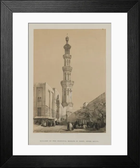 Framed Print : Egypt and Nubia, Volume III: Minaret of the Principal Mosque Siout, Upper Egypt, 1849 Framed Print : Egypt and Nubia, Volume III: Minaret of the Principal Mosque Siout, Upper Egypt, 1849