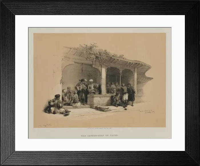 Framed Print : Egypt and Nubia, Volume III: The Coffee Shop, 1849. Creator: Louis Haghe (British, 1806-1885); F Framed Print : Egypt and Nubia, Volume III: The Coffee Shop, 1849. Creator: Louis Haghe (British, 1806-1885); F