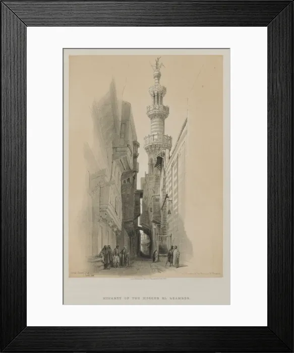 Framed Print : Egypt and Nubia, Volume III: The Minaret of the Mosque El Rhamree, 1848. Creator: Louis Haghe Framed Print : Egypt and Nubia, Volume III: The Minaret of the Mosque El Rhamree, 1848. Creator: Louis Haghe