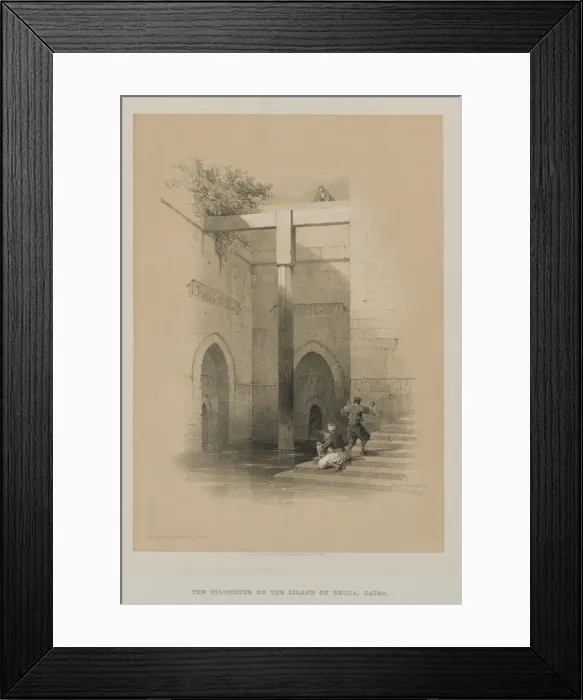 Framed Print : Egypt and Nubia, Volume III: The Nileometer. Island of Rhoda, 1849. Creator: Louis Haghe (British Framed Print : Egypt and Nubia, Volume III: The Nileometer. Island of Rhoda, 1849. Creator: Louis Haghe (British