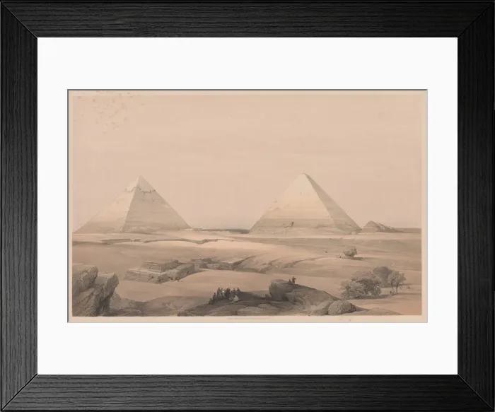 Framed Print : Egypt and Nubia: Volume I - No. 3, Pyramids of Gizeh, 1838. Creator: Louis Haghe (British Framed Print : Egypt and Nubia: Volume I - No. 3, Pyramids of Gizeh, 1838. Creator: Louis Haghe (British