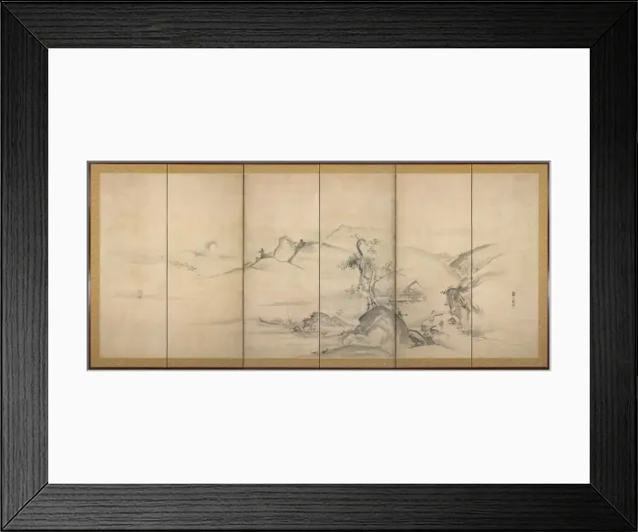 Framed Print : Eight Views of the Xiao and Xiang Rivers, 1700s. Creator: Watanabe Shik? (Japanese, 1683-1755) Framed Print : Eight Views of the Xiao and Xiang Rivers, 1700s. Creator: Watanabe Shik? (Japanese, 1683-1755)