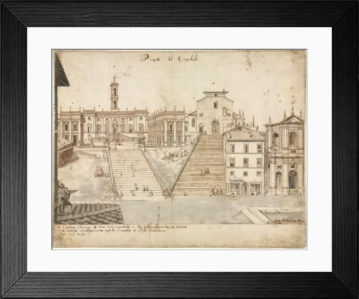 Framed Print : Eighteen Views of Rome: The Campidoglio, 1665. Creator: Lievin Cruyl (Flemish, c. 1640-c Framed Print : Eighteen Views of Rome: The Campidoglio, 1665. Creator: Lievin Cruyl (Flemish, c. 1640-c