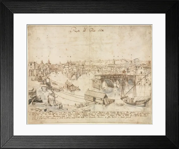 Framed Print : Eighteen Views of Rome: The Ponte Rotto, 1665. Creator: Lievin Cruyl (Flemish, c. 1640-c Framed Print : Eighteen Views of Rome: The Ponte Rotto, 1665. Creator: Lievin Cruyl (Flemish, c. 1640-c