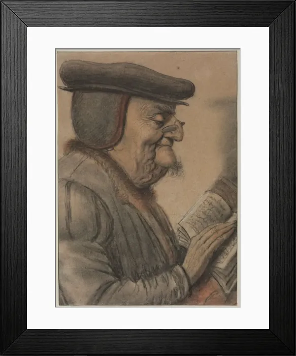 Framed Print : Elderly Man Reading a Book, first half 1600s. Creator: Nicolas Lagneau (French, 1590-1666) Framed Print : Elderly Man Reading a Book, first half 1600s. Creator: Nicolas Lagneau (French, 1590-1666)