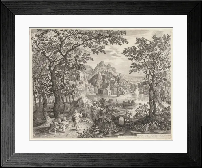Framed Print : Elisha Cursing the Children of Bethel Who Are Being Devoured by the Bears, 1602. Creator