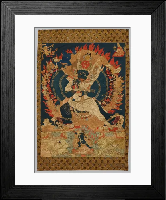 Framed Print : Embroidery: Yama and Consort, 18th-19th century. Creator: Unknown Framed Print : Embroidery: Yama and Consort, 18th-19th century. Creator: Unknown