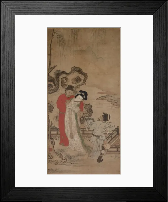 Framed Print : Emperor Minghuang Teaching Yang Gueifei to Play the Flute, late 1400s-early 1500s