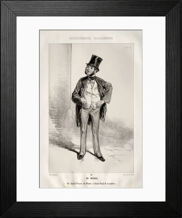 Framed Print : En Voyage. Creator: Paul Gavarni (French, 1804-1866) Framed Print : En Voyage. Creator: Paul Gavarni (French, 1804-1866)
