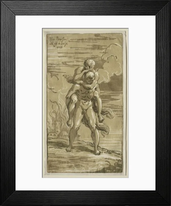 Framed Print : Eneas Carrying Anchises, his Father, from the Burning of Troy, 1723 Framed Print : Eneas Carrying Anchises, his Father, from the Burning of Troy, 1723