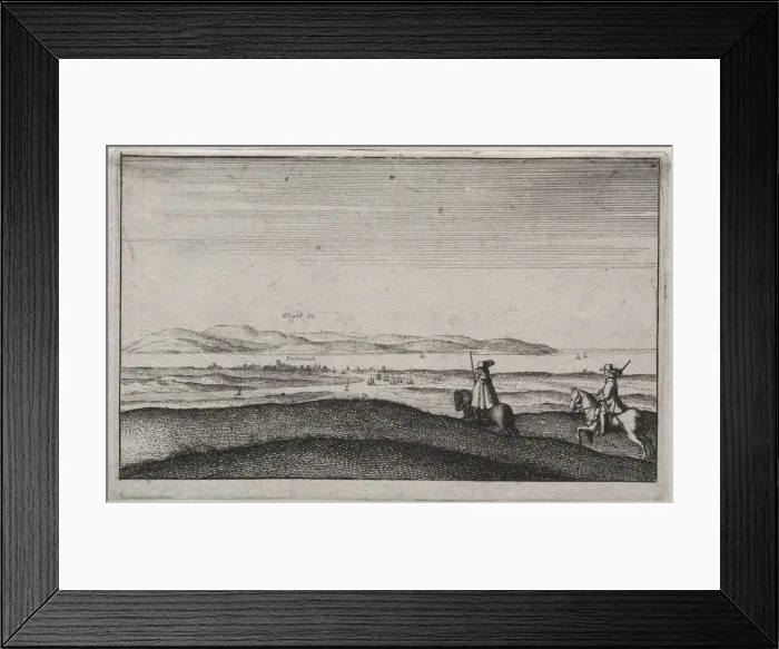 Framed Print : English Views: Isle of Wight from Portsmouth. Creator: Wenceslaus Hollar (Bohemian, 1607-1677) Framed Print : English Views: Isle of Wight from Portsmouth. Creator: Wenceslaus Hollar (Bohemian, 1607-1677)