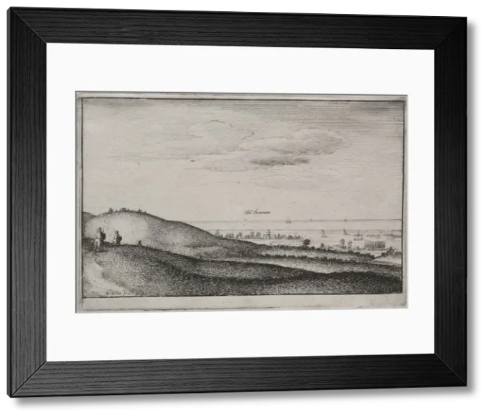Framed Print : English Views: Old Shoreham, 1645. Creator: Wenceslaus Hollar (Bohemian, 1607-1677)