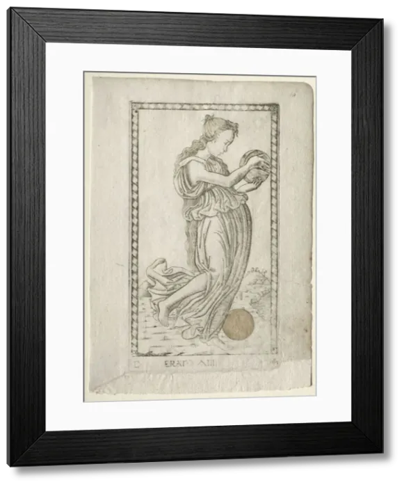 Framed Print : Erato (lyric and love poetry) (from the Tarocchi series D... before 1467. Creator Framed Print : Erato (lyric and love poetry) (from the Tarocchi series D... before 1467. Creator