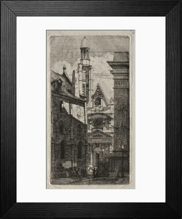 Framed Print : Etchings of Paris: Church of St. Stephen of the Mount, 1852. Creator: Charles Meryon (French Framed Print : Etchings of Paris: Church of St. Stephen of the Mount, 1852. Creator: Charles Meryon (French