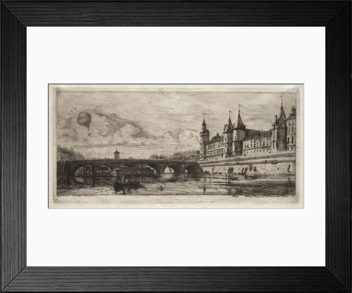 Framed Print : Etchings of Paris: The Exchange Bridge, 1854. Creator: Charles Meryon (French, 1821-1868) Framed Print : Etchings of Paris: The Exchange Bridge, 1854. Creator: Charles Meryon (French, 1821-1868)