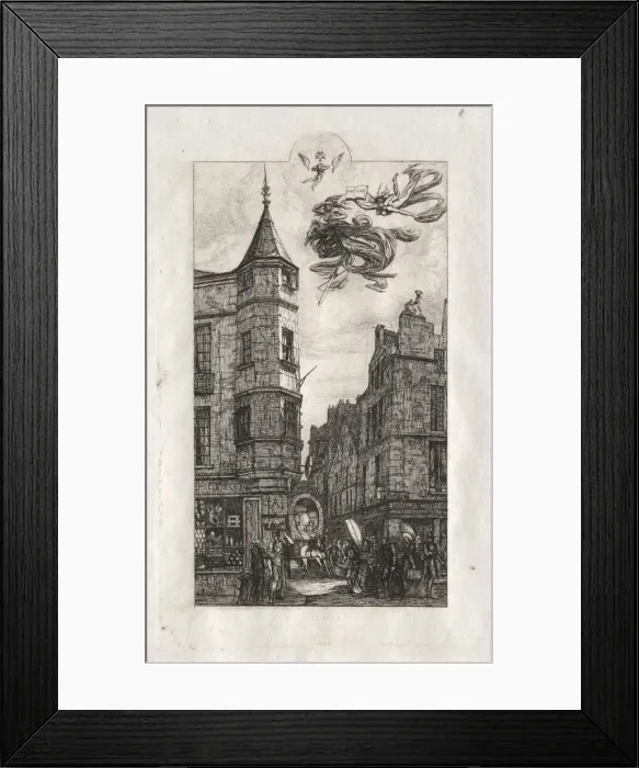 Framed Print : Etchings of Paris: Tourelle, rue de lEcole de Medicine, 1861. Creator: Charles Meryon (French Framed Print : Etchings of Paris: Tourelle, rue de lEcole de Medicine, 1861. Creator: Charles Meryon (French