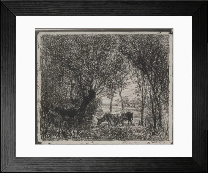 Framed Print : Cows in the Woods, original impression 1862, printed in 1921 Framed Print : Cows in the Woods, original impression 1862, printed in 1921