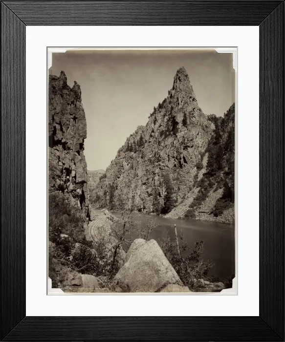 Framed Print : Currecanti Needle, Black Canyon of the Gunnison, before 1880. Creator: William Henry Jackson Framed Print : Currecanti Needle, Black Canyon of the Gunnison, before 1880. Creator: William Henry Jackson