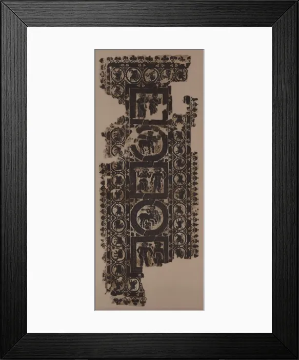 Framed Print : Curtain Panel with Scenes of Merrymaking, 500s. Creator: Unknown Framed Print : Curtain Panel with Scenes of Merrymaking, 500s. Creator: Unknown
