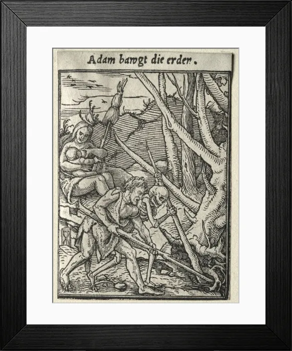 Framed Print : Dance of Death: Adam Tilling the Ground. Creator: Hans Holbein (German, 1497 / 98-1543) Framed Print : Dance of Death: Adam Tilling the Ground. Creator: Hans Holbein (German, 1497 / 98-1543)