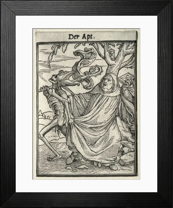 Framed Print : Dance of Death: The Abbot. Creator: Hans Holbein (German, 1497 / 98-1543) Framed Print : Dance of Death: The Abbot. Creator: Hans Holbein (German, 1497 / 98-1543)