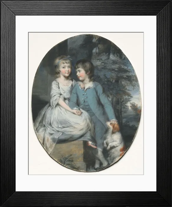 Framed Print : Cropley Ashley-Cooper (Later 6th Earl of Shaftesbury) with His Sister... c. 1776 Framed Print : Cropley Ashley-Cooper (Later 6th Earl of Shaftesbury) with His Sister... c. 1776